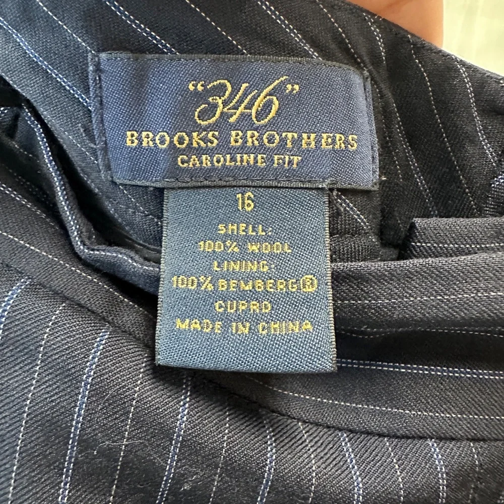 Brooks Brothers 346 Women's Pinstripe Lined Wool SUIT Caroline Fit Size 14 / 16 - Picture 13 of 16
